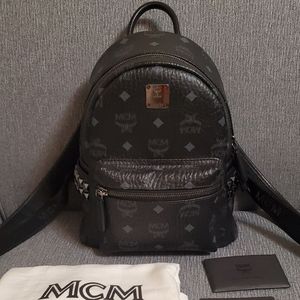 Mcm Mini Black Stark Backpack $475 emt